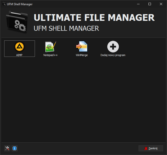 UFM Shell Manager - Mendżer aplikacji
